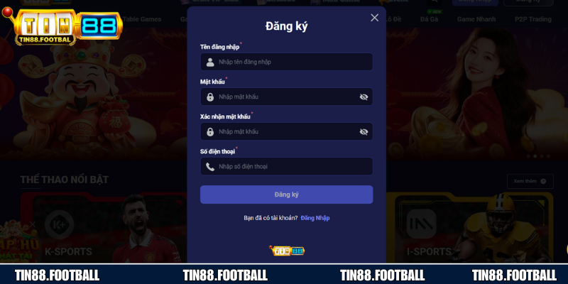 Các bước đăng ký TIN88 đơn giản giúp người dùng dễ thao tác